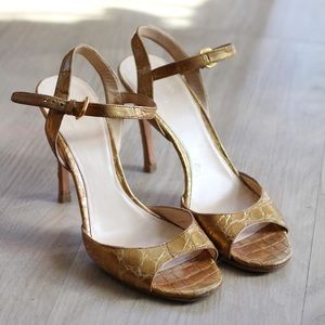 PRADA x NEIMAN MARCUS metallic leather sandals